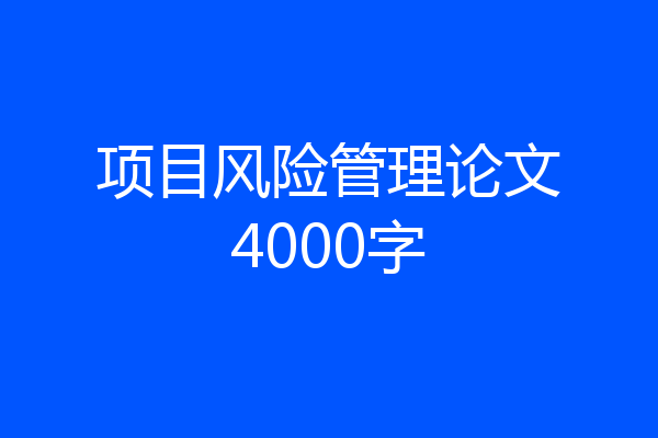 项目风险管理论文4000字