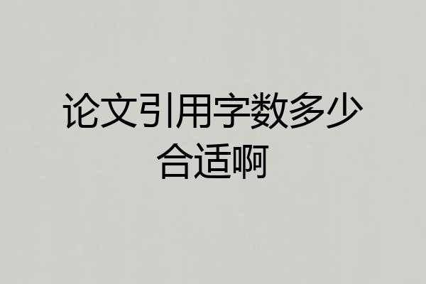 论文引用字数多少合适啊
