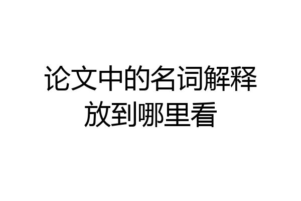 论文中的名词解释放到哪里看
