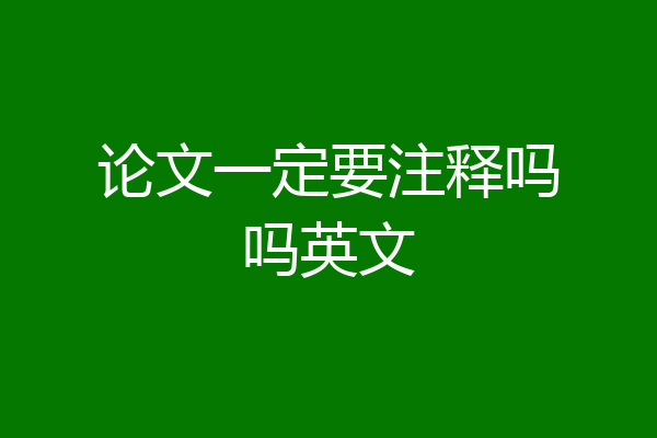 论文一定要注释吗吗英文