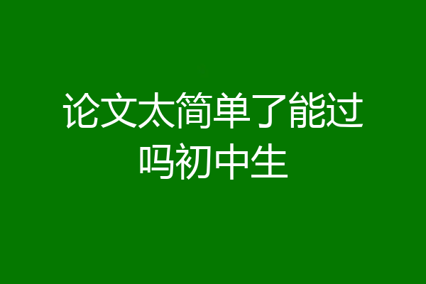 论文太简单了能过吗初中生