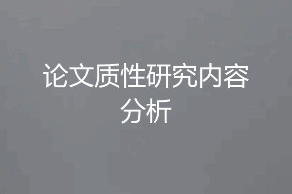 论文质性研究内容分析