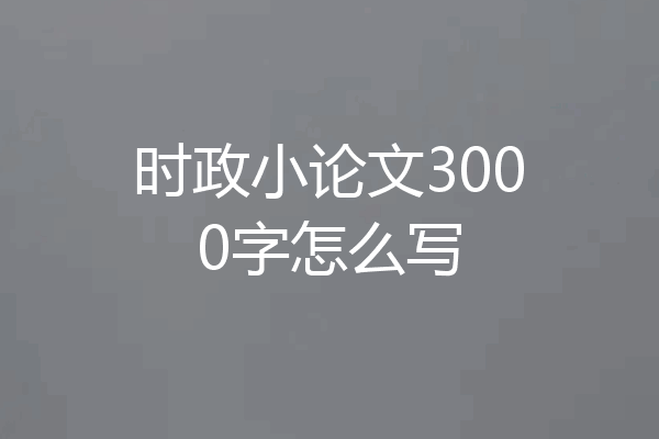 时政小论文3000字怎么写