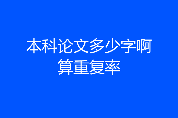 本科论文多少字啊算重复率