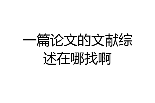 一篇论文的文献综述在哪找啊