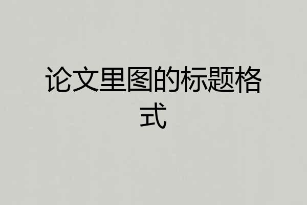 论文里图的标题格式