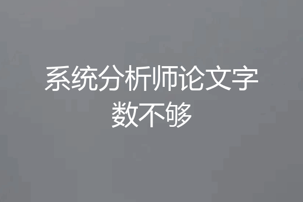 系统分析师论文字数不够