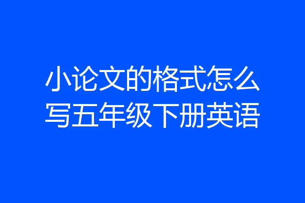小论文的格式怎么写五年级下册英语