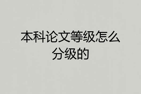 本科论文等级怎么分级的