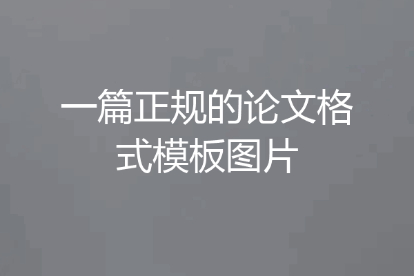 一篇正规的论文格式模板图片