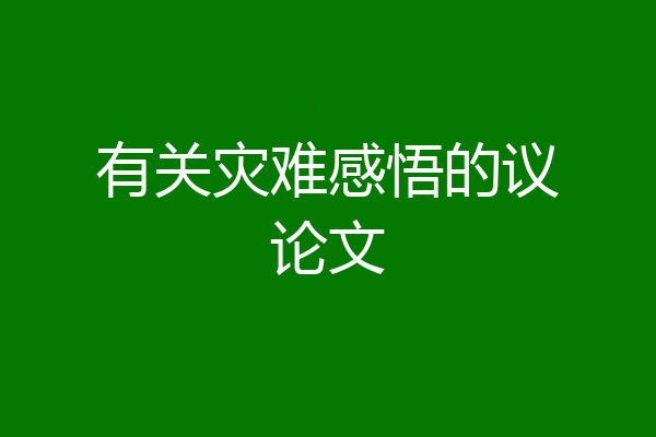有关灾难感悟的议论文