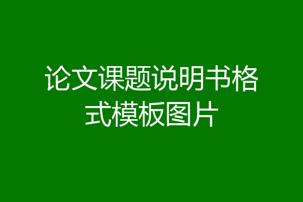 论文课题说明书格式模板图片