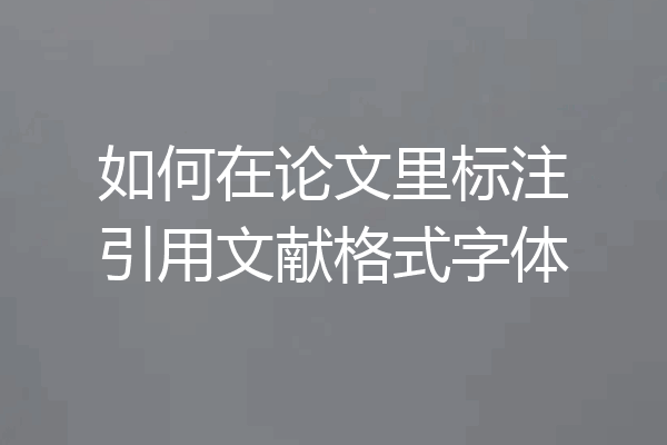 如何在论文里标注引用文献格式字体