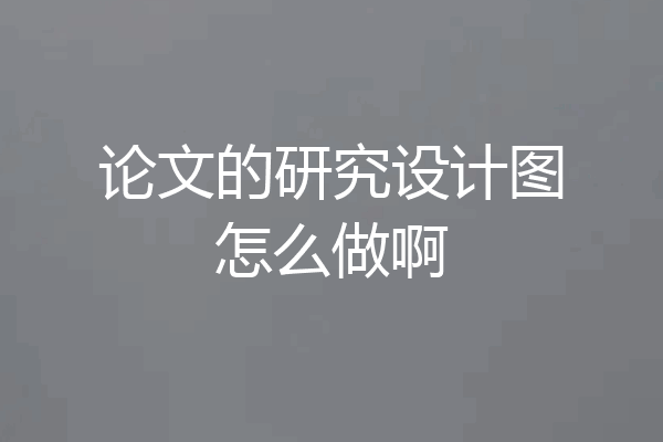 论文的研究设计图怎么做啊