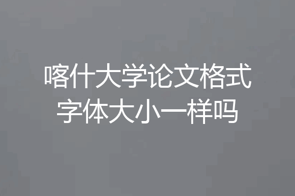 喀什大学论文格式字体大小一样吗