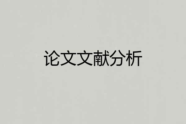 论文文献分析