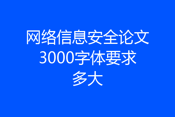 网络信息安全论文3000字体要求多大