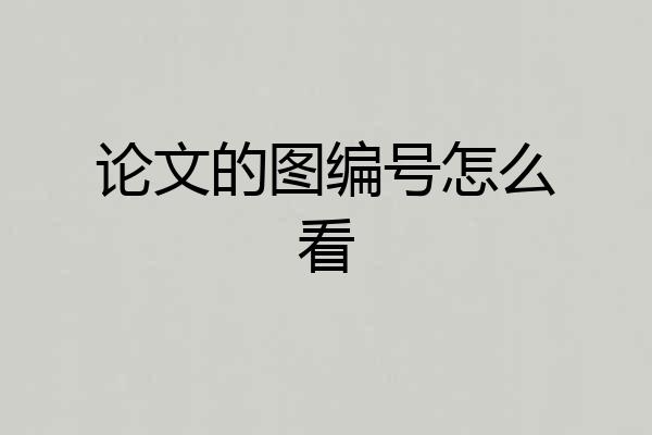 论文的图编号怎么看