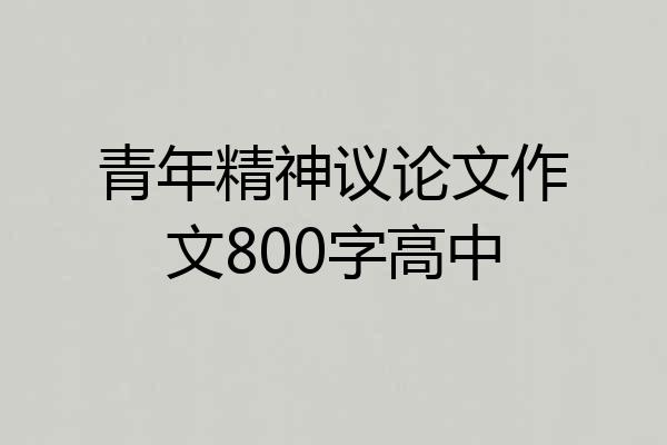 青年精神议论文作文800字高中