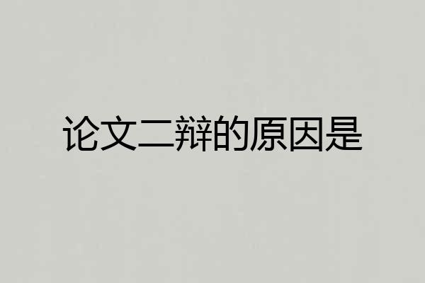 论文二辩的原因是