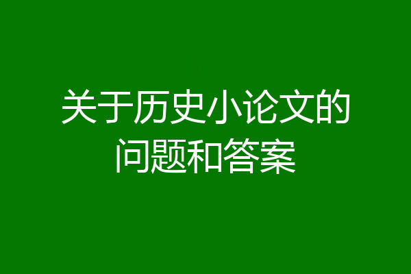 关于历史小论文的问题和答案