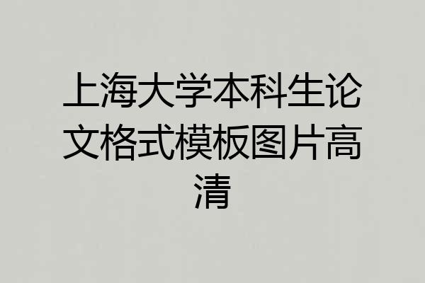 上海大学本科生论文格式模板图片高清