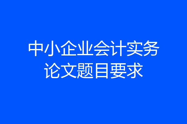 中小企业会计实务论文题目要求