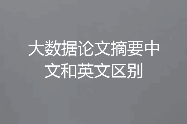 大数据论文摘要中文和英文区别