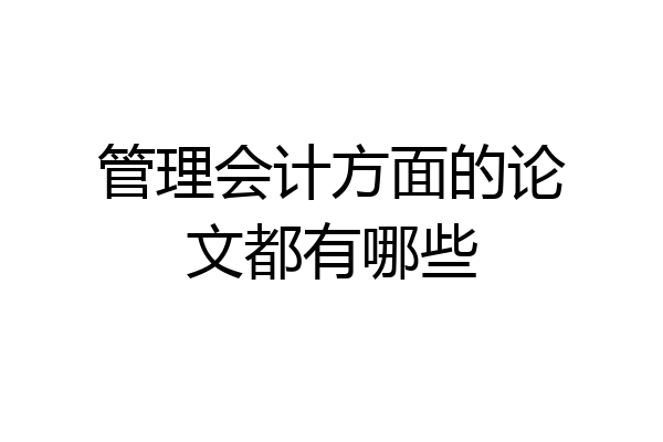 管理会计方面的论文都有哪些
