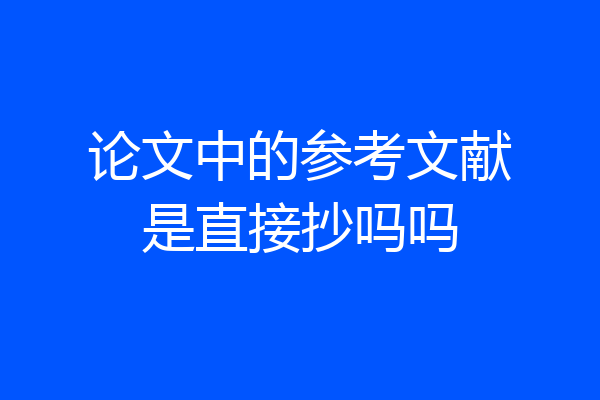 论文中的参考文献是直接抄吗吗