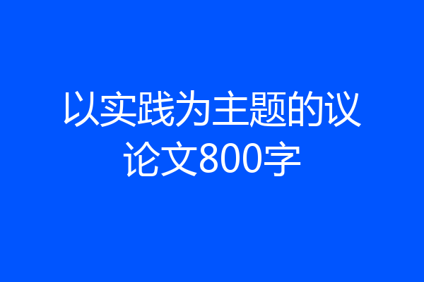 以实践为主题的议论文800字