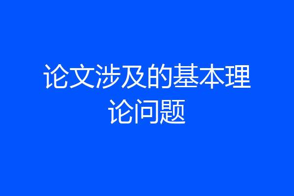论文涉及的基本理论问题