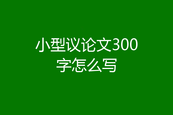 小型议论文300字怎么写