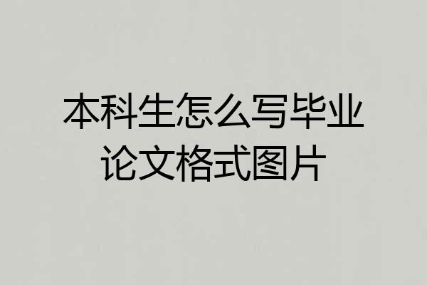 本科生怎么写毕业论文格式图片