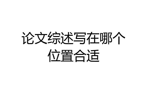 论文综述写在哪个位置合适