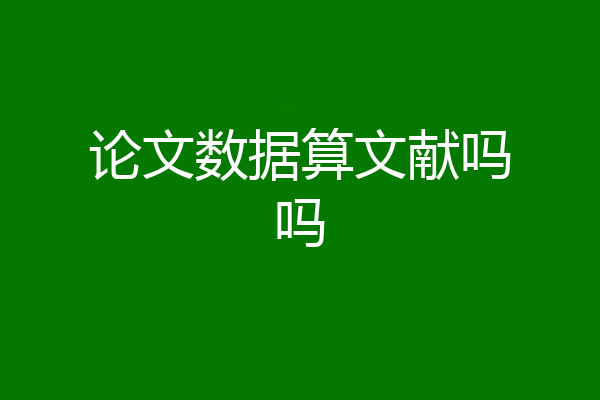 论文数据算文献吗吗