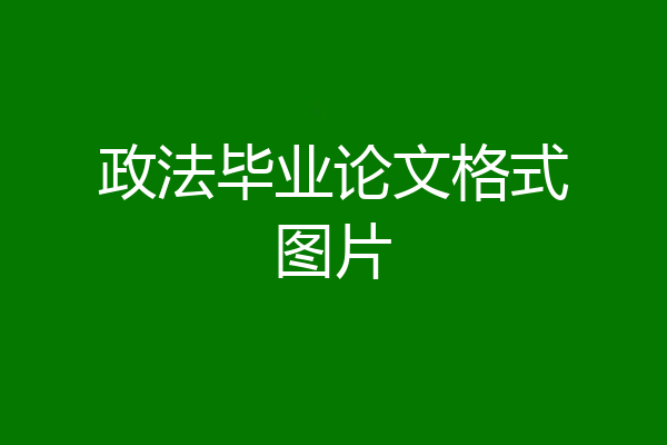 政法毕业论文格式图片