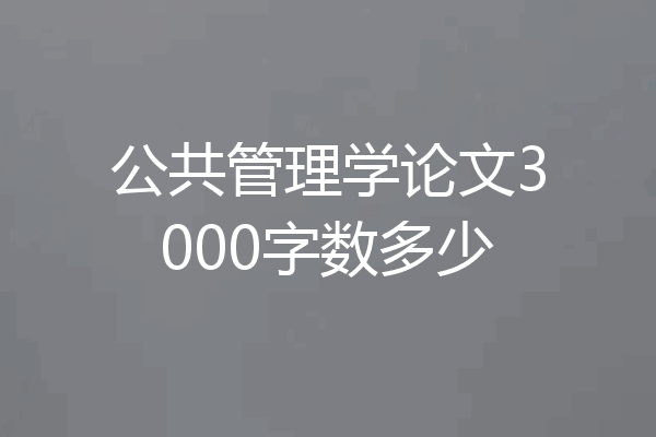 公共管理学论文3000字数多少