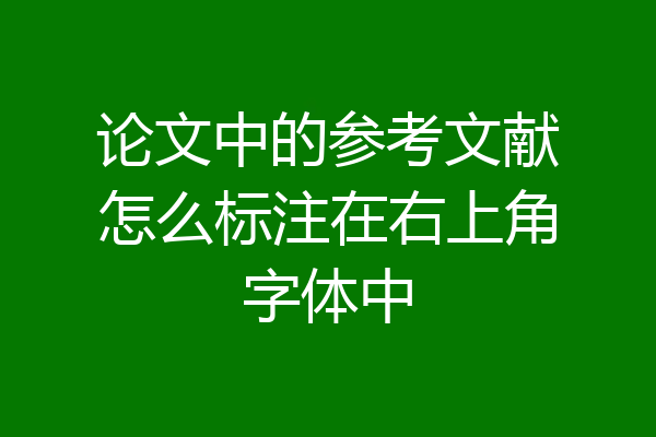 论文中的参考文献怎么标注在右上角字体中