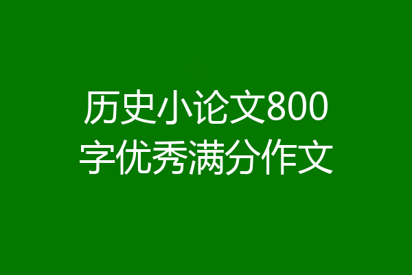 历史小论文800字优秀满分作文