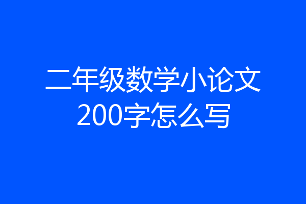 二年级数学小论文200字怎么写