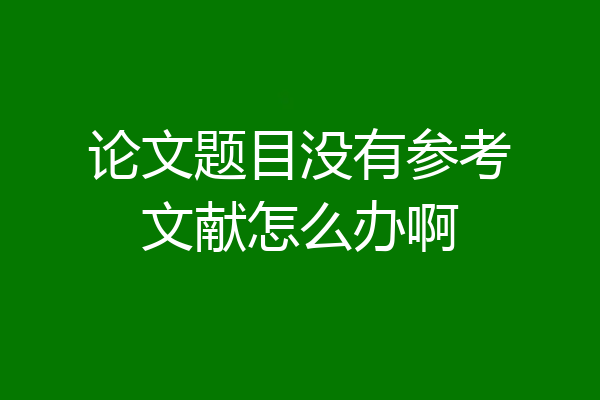 论文题目没有参考文献怎么办啊