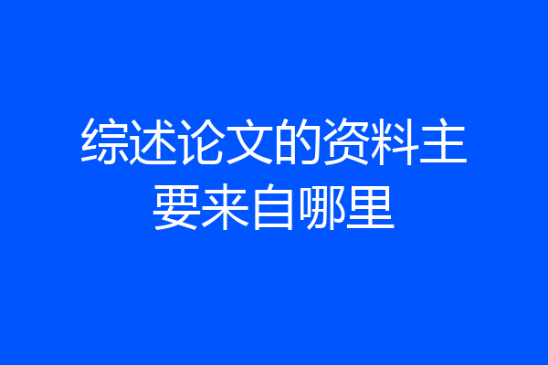 综述论文的资料主要来自哪里