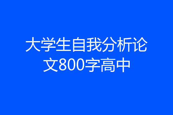 大学生自我分析论文800字高中