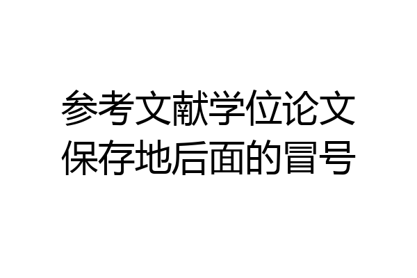 参考文献学位论文保存地后面的冒号
