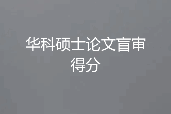 华科硕士论文盲审得分