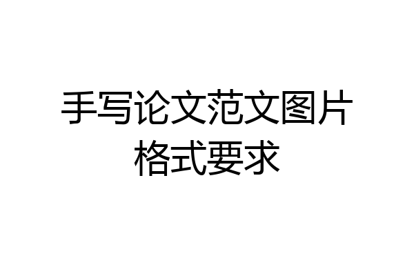 手写论文范文图片格式要求