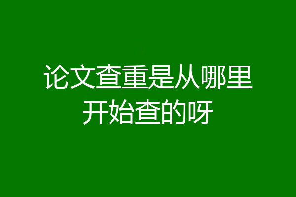 论文查重是从哪里开始查的呀