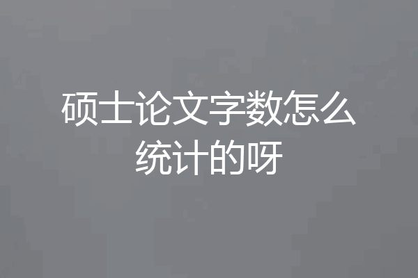硕士论文字数怎么统计的呀
