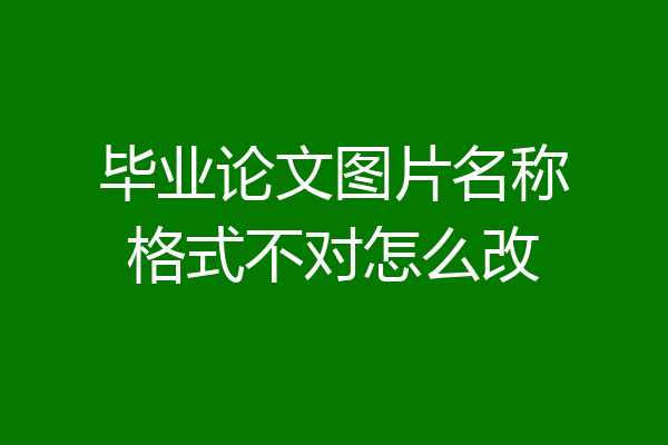 毕业论文图片名称格式不对怎么改